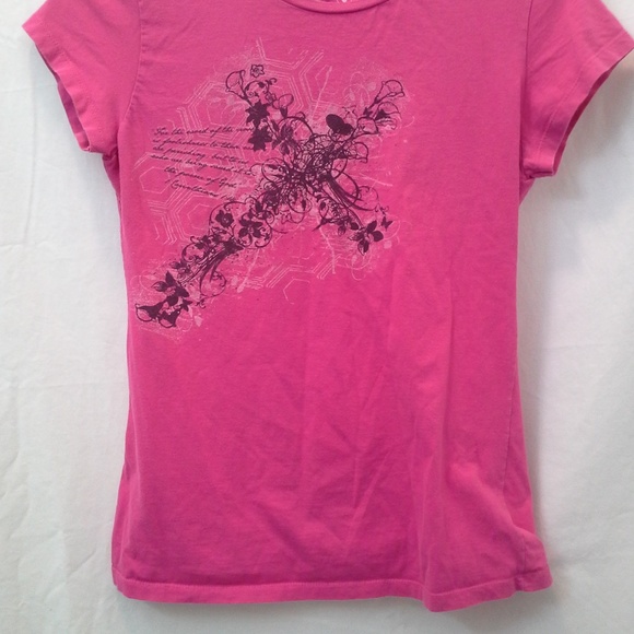 Pedals Pink T-shirt with Cross Graphic Sz XL - Picture 2 of 6